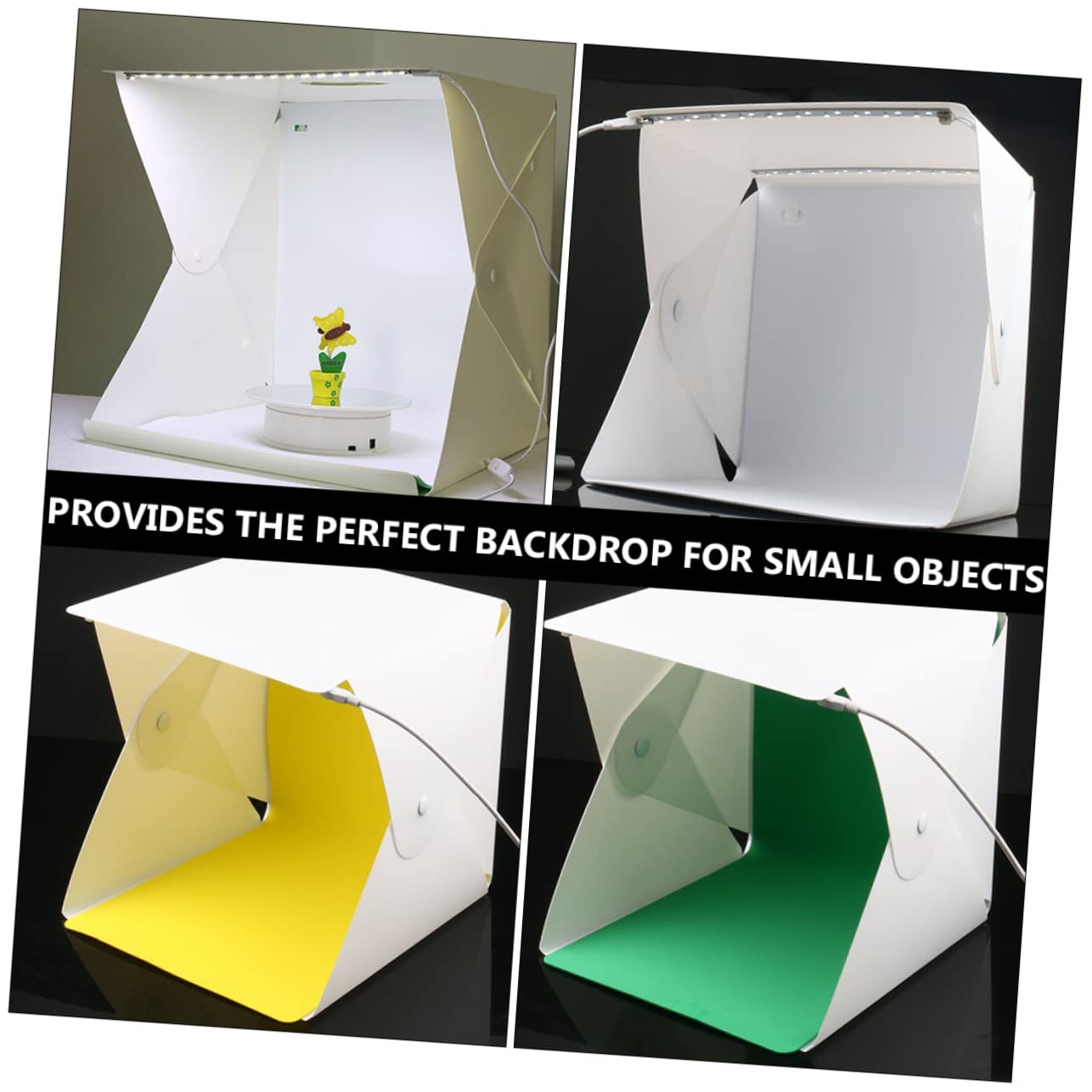 Mini Caja de Fotos Portátil Plegable Abs Blanco 1 Juego | Fondos para Fotografía, Reduce Luces y Reflejos, para Zapatos y Juguetes en Escena