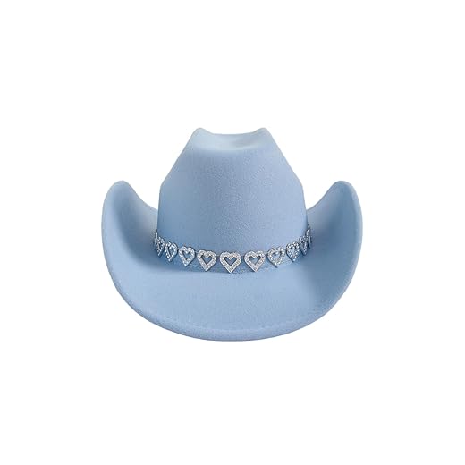 Verdusa Women's Western Cowboy Hat Rhinestone Wide Brim 2026 Cowgirl Hat