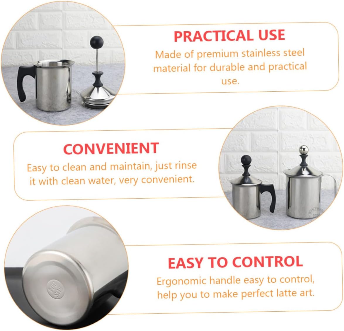 Stainless Steel Milk Frother Pitcher Double Filter – Manual Coffee Creamer Tool for Latte Art for Coffee Enthusiasts and Lovers