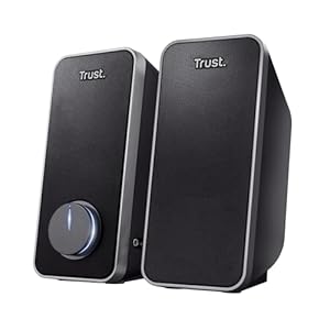 Trust Arys 2.0 PC Lautsprecher Set, 28 Watt, 3,5 mm AUX Klinke, Boxen mit USB-Stromversorgung, Lautsprecher für PC, Laptop, Computer, Tablet und Smartphone – Schwarz, Einheitsgröße