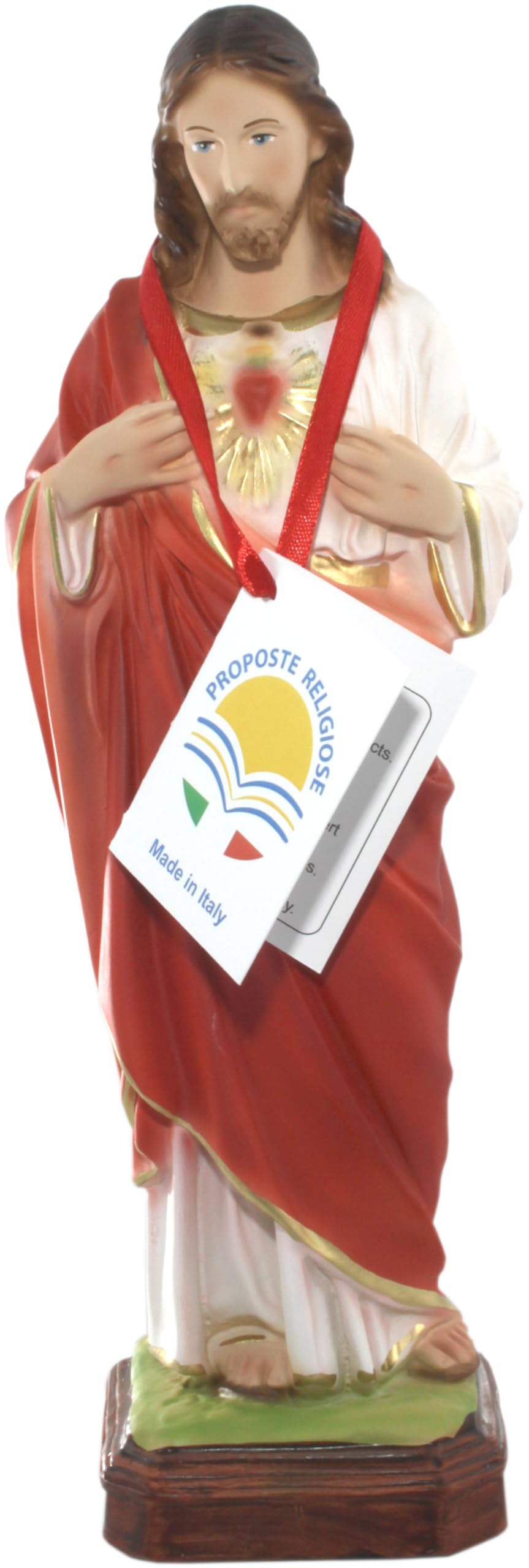 Proposte Religiose Statua del Sacro Cuore di Gesù in Resina. Altezza cm 30. Dipinta a Mano.
