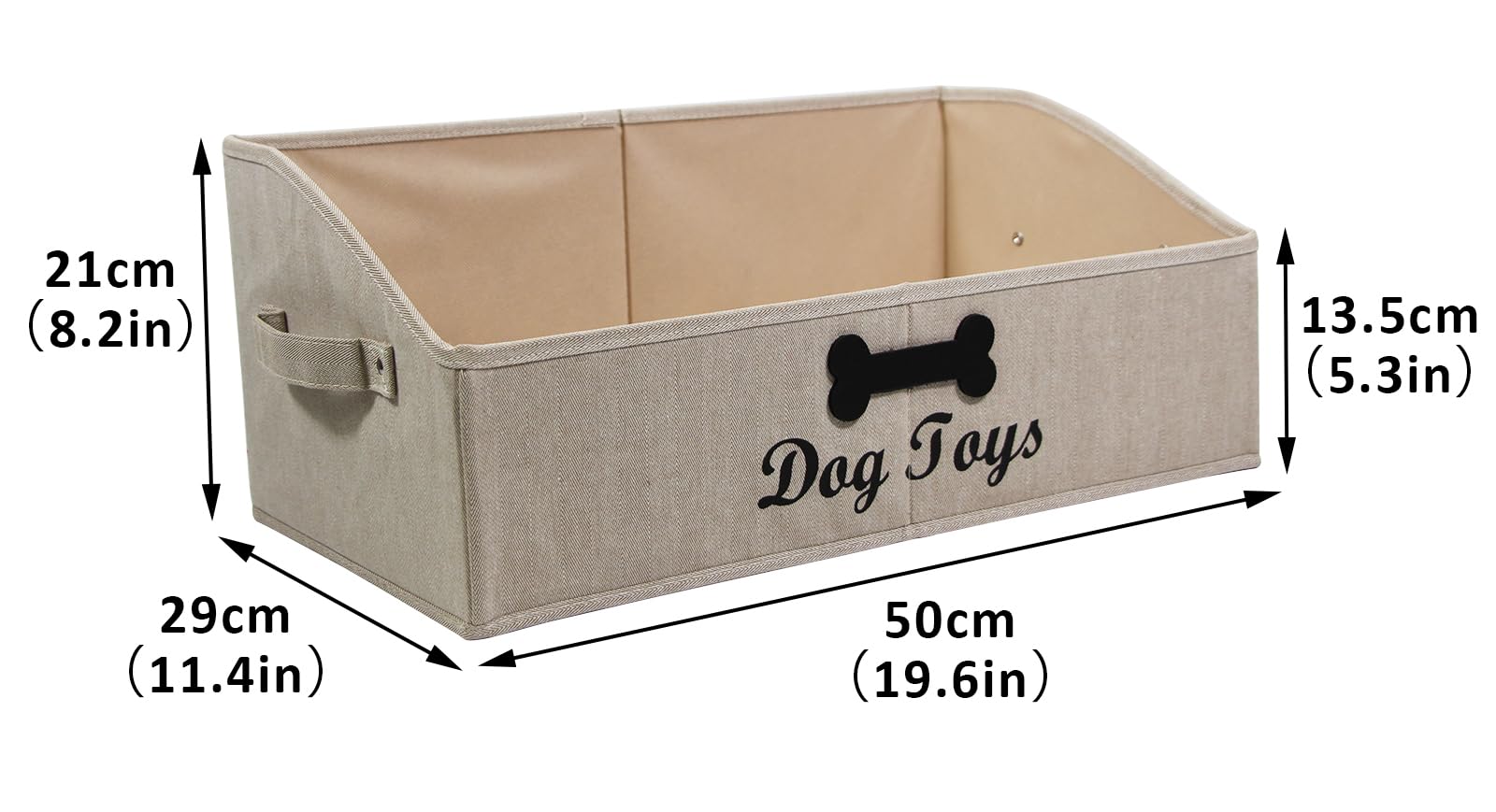 Geyecete Grandi Cestino Giochi Cane,Pieghevole Scatola giocattolo per cani, Tessuto Trapezio per cani,Organizzatore di giocattoli per Cani-Striscia kaki