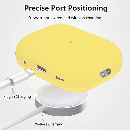 Miniatura 9 de Funda protectora para Airpods Pro 2 de silicona suave compatible con Apple AirPods Pro de 2 generación 2022 LED frontal visible (negro)