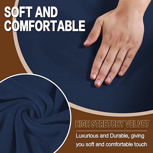 Miniatura 2 de GAMUKAI Funda elástica de terciopelo para silla con platillo, funda de terciopelo redondo extraíble para silla de luna, protector de muebles para