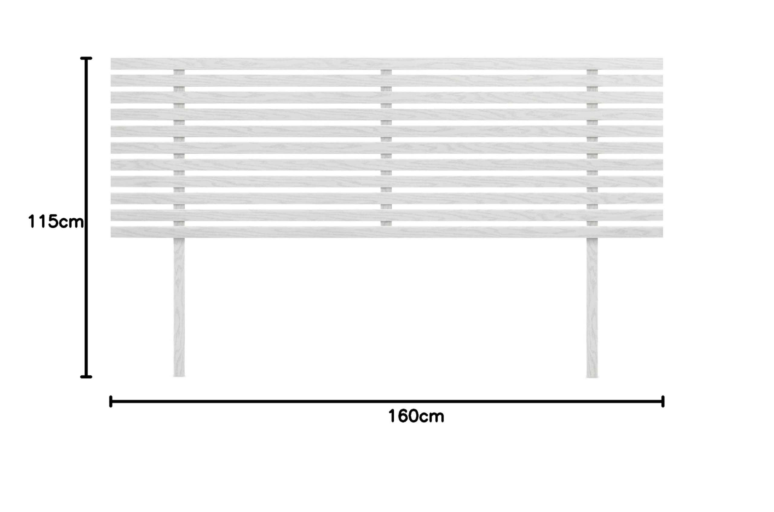DHOME Testiera in Legno Riciclato DM con Gambe Stile Giapponese Letto Pallet Supporti inclusi (Legno Bianco, 160cm)