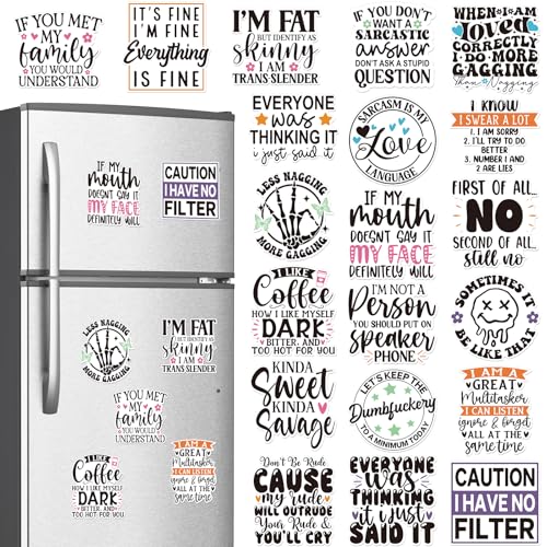 Dazoratix Funny Fridge Magnets Decorative - 20 Pcs Locker Decorations for Adults Cute Word Refridgerator Magnetic Stickers Accessories Gift for Home Kitchen School OfficeSupplies Whiteboard Car Decor