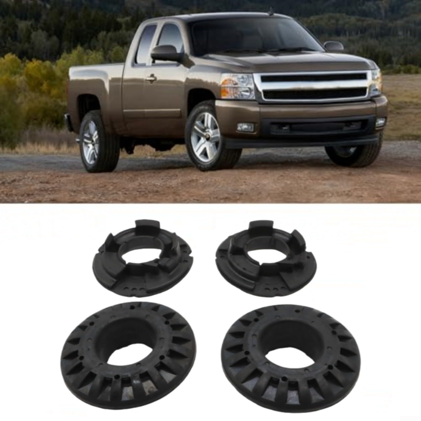 4 Pezzi Posteriore Ammortizzatore Ammortizzatore Kit in Gomma per Jeep per wj 1999-2004, Cuscinetto a Molla Superiore/Inferiore per Ammortizzazione e Stabilizzazione, Nero, OEM 52088346 52088402