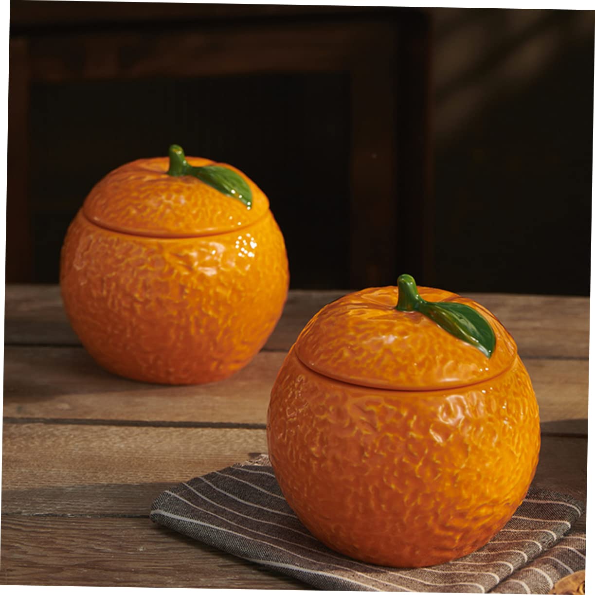 Cabilock Tarro De Almacenamiento De Cerámica Tarro De Comida Tarros De Almacenamiento Con Tapas Tarro De Almacenamiento De Alimentos De Cerámica Espaguetis Naranja Decoración Azucarero Con
