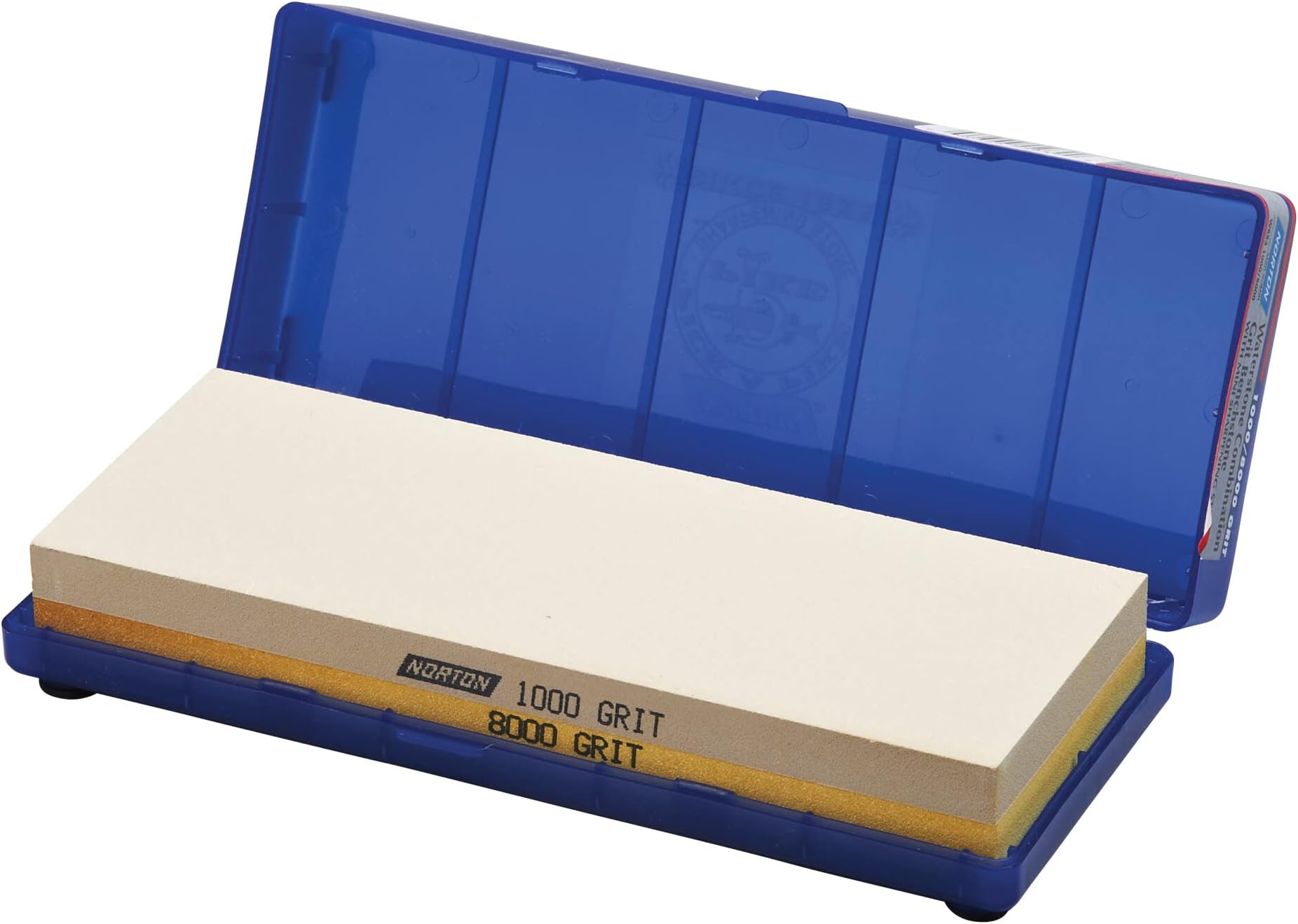 Norton-Saint Gobain Abrasives WSC (69936655039) Japanese-Style Combination Waterstone, 1000/8000 Grit for Common Sharpening/Polished Finish On Sharp Knives, Aluminum Oxide, 8" x 3" x 1"