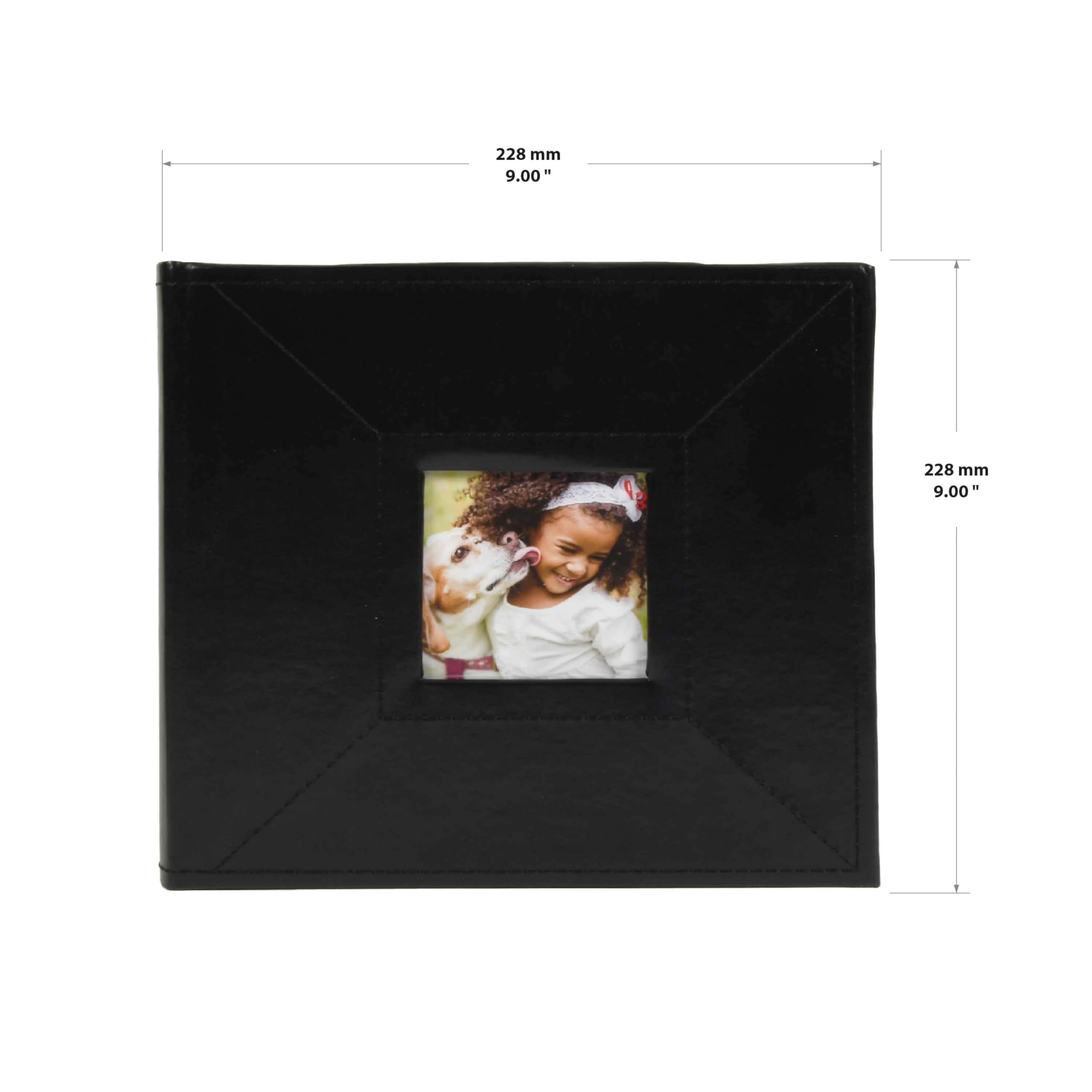 Album fotografico in ecopelle nera con copertina per finestra, contiene foto da 120 a 10 x 15 cm
