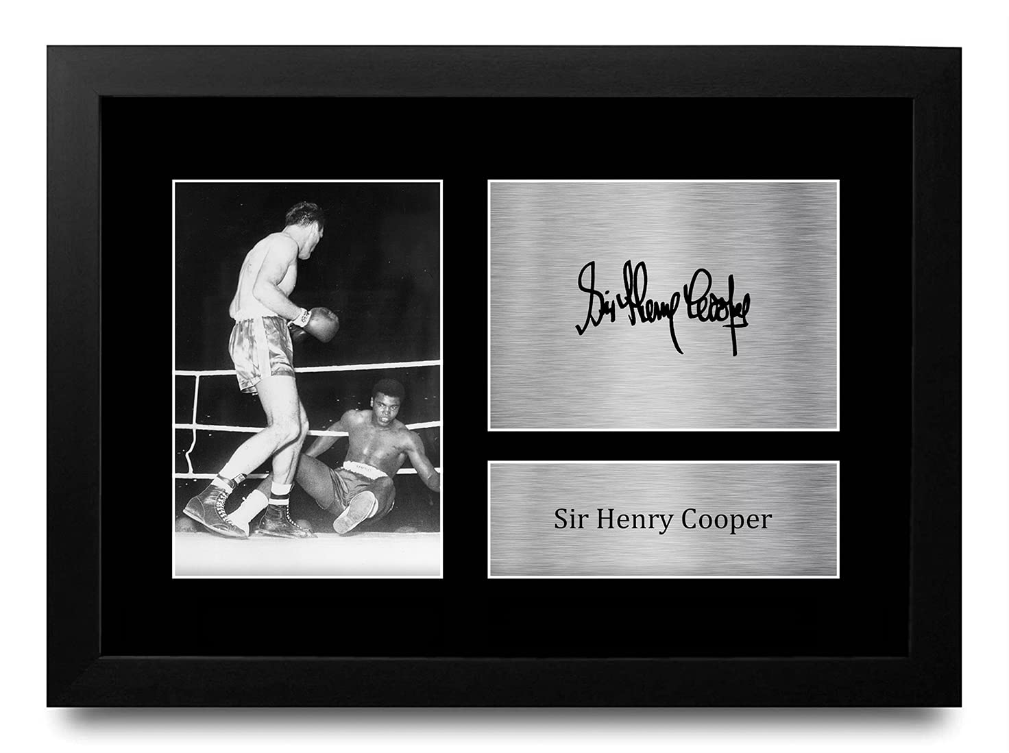 FR A4 Sir Henry Cooper Boxing Gifts Printed Signed Autograph Picture for Boxer Memorabilia Fans - A4 Framed