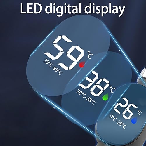 Miniatura 7 de Medidor de temperatura de ducha, medidor de temperatura del agua con pantalla LED, termómetros domésticos fáciles de usar