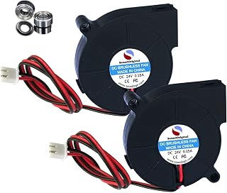 24V DC Brushless Blower Cooling Fan 50x50x15mm,for 3D Printer Humidifier Aromatherapy and Other Small Appliances Series Repair Replacement (24v Dual Ball Bearing 2pack)