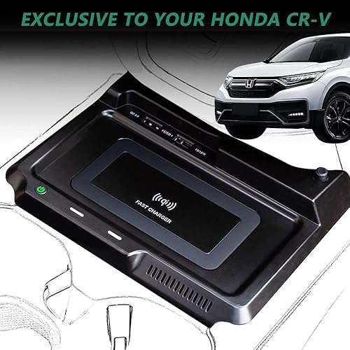 Miniatura 4 de Cargador de coche inalámbrico para Honda CR-VCRV Hybrid 2017 2018 2019, 15 W Qi carga rápida cargador de teléfono para iPhone Galaxy, accesorio de