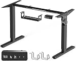 330 LBS Capacity Dual Motor Electric Standing Desk Frame, Height Adjustable Sit Stand up Computer Desk Leg for 39.4 to 70.8 Inch Desktop, Cable Tray, Anti-Collision, 2 Hooks, Black Frame Only