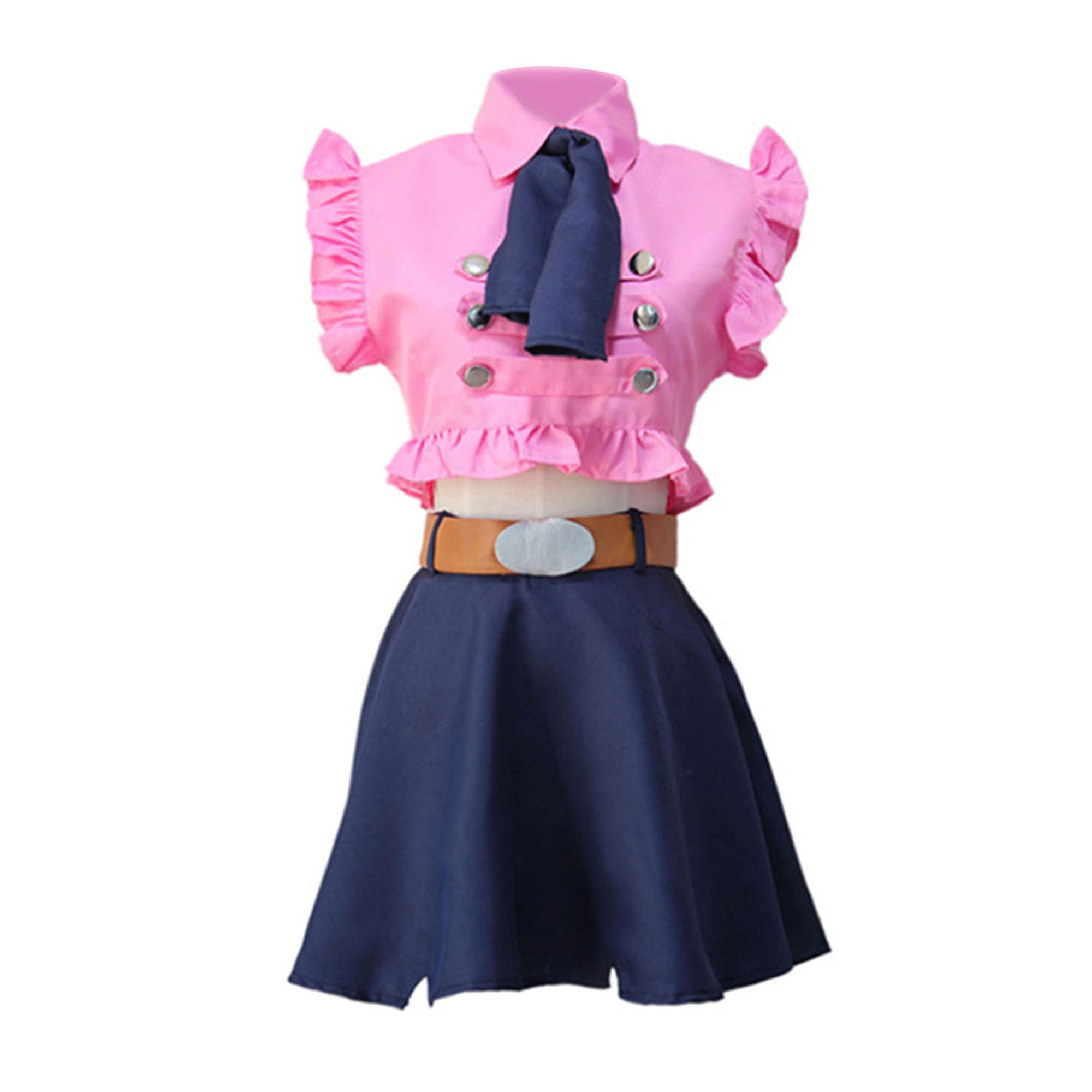 Zhongkaihua Elizabeth Liones Cosplay Costume The Seven Deadly Sins Cosplay Waitress Uniform Full Set Halloween Dress for Women