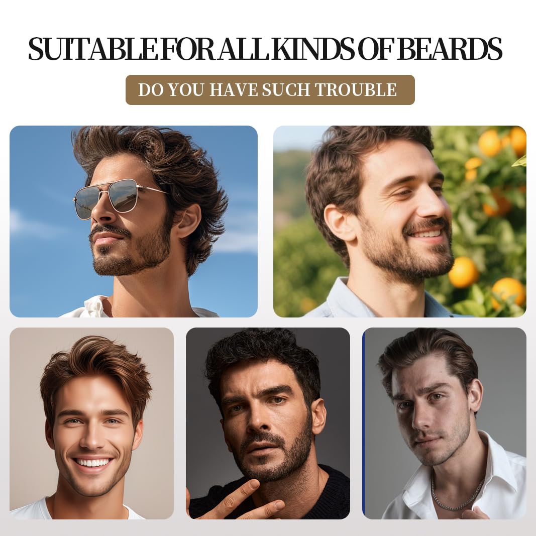 Beard Pen Filler para hombres, delineador de barba fácil, relleno duradero y natural, micro punta precisa para bigote y cejas, negro