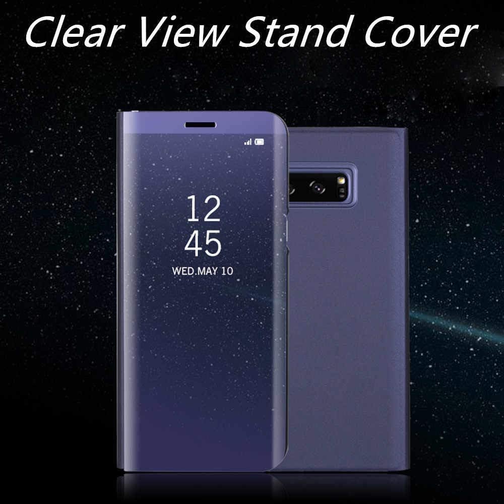 SPARKLING TRENDS® Smart Clear View Standing Mirror Flip Cover Case for Samsung Galaxy Note 8 (Pack of 2, Blue)
