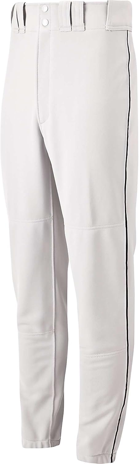 Mizuno Youth Premier Piped Baseball Pant , White/Black, Youth S