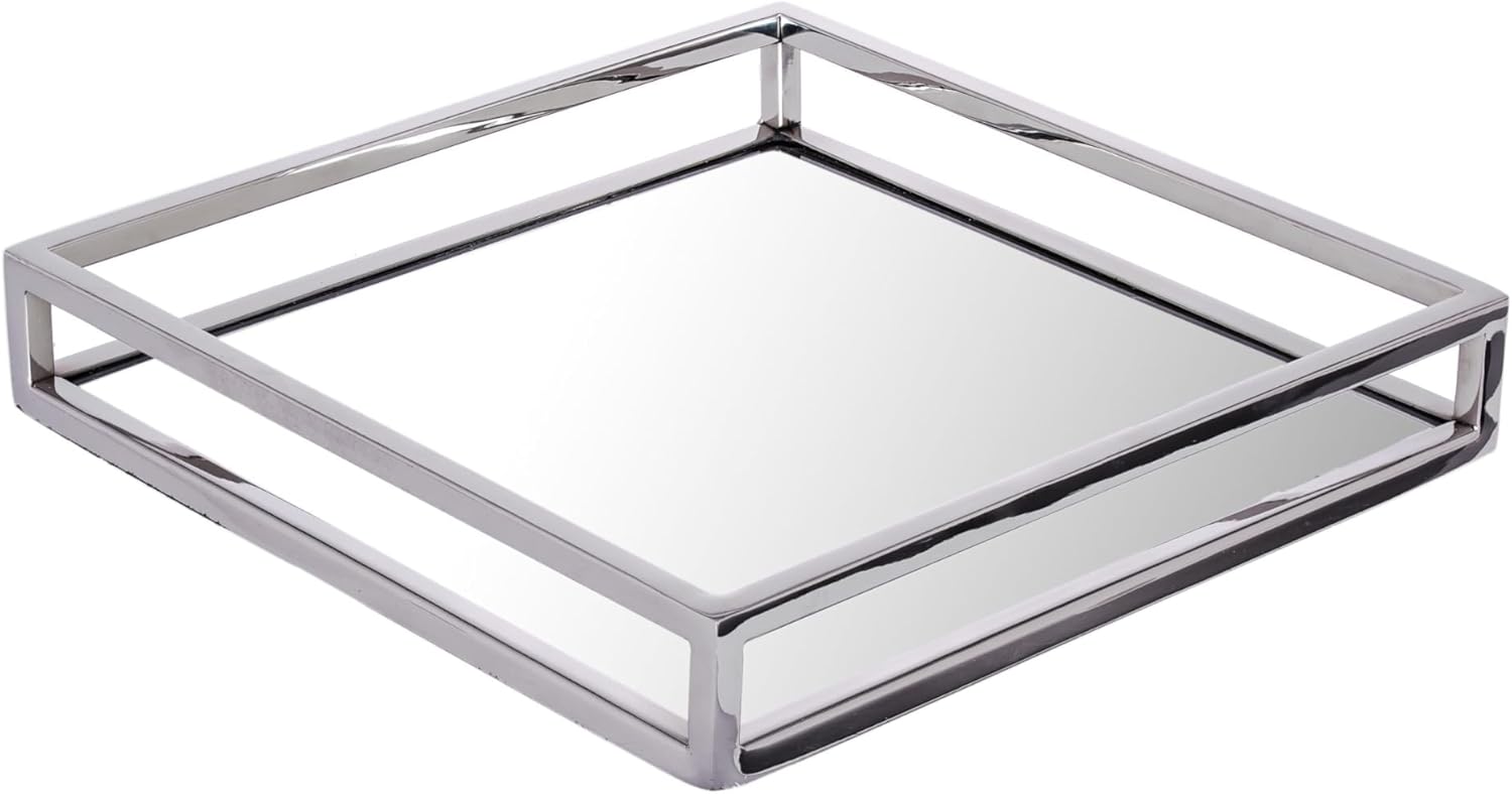 Pizzaz Beautiful Rectangular,Vanity Mirror Tray 12x12x2