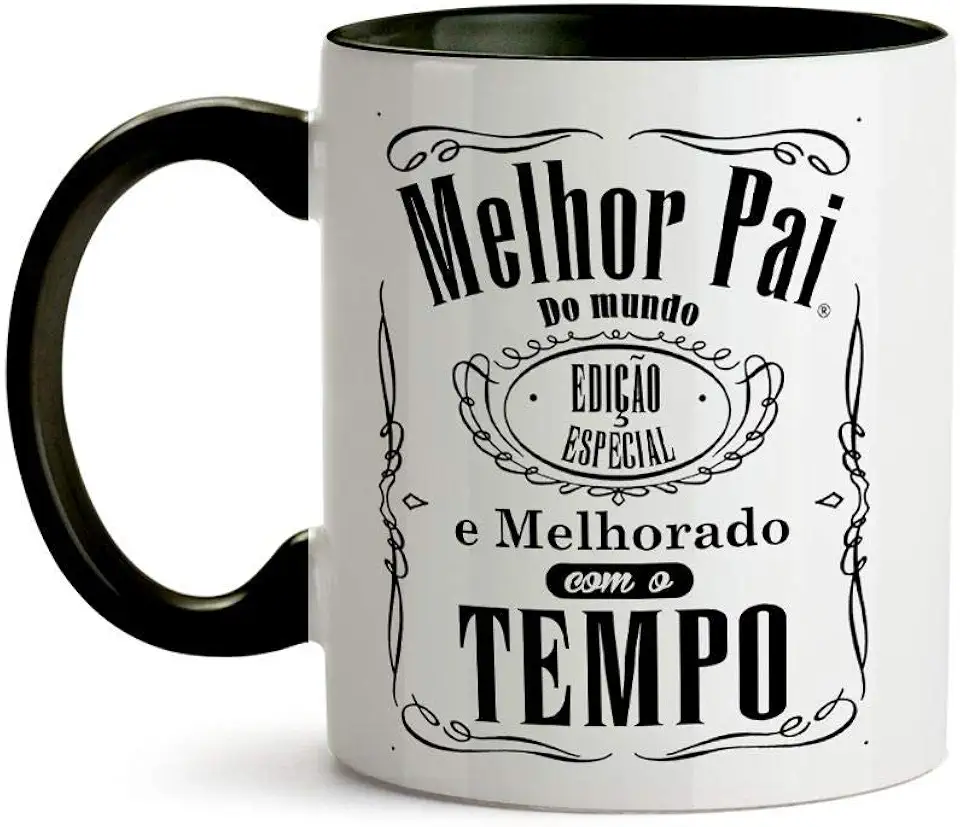 Yexati Caneca Dia Dos Pais - O Melhor Pai - 320ml - Preto - Caneca Personalizada