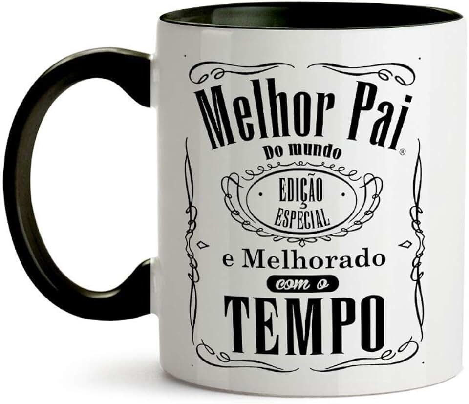 Yexati Caneca Dia Dos Pais - O Melhor Pai - 320ml - Preto - Caneca Personalizada