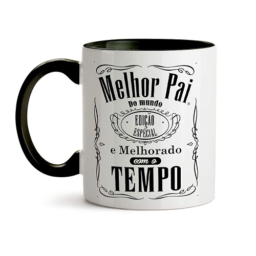 Yexati Caneca Dia Dos Pais - O Melhor Pai - 320ml - Preto - Caneca Personalizada