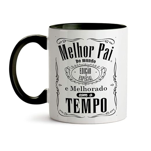 Yexati Caneca Dia Dos Pais - O Melhor Pai - 320ml - Preto - Caneca Personalizada