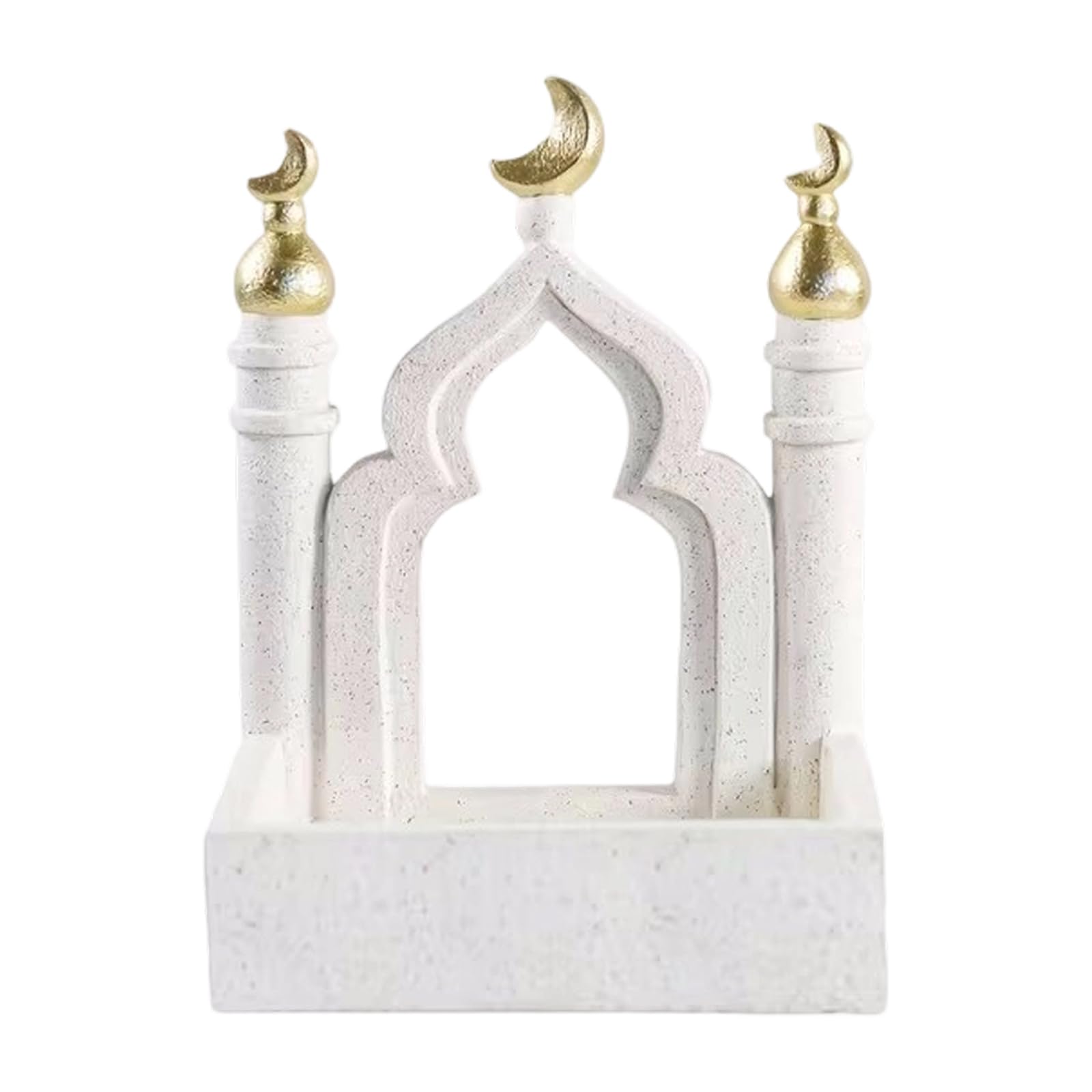 Hredyqw Ramadans Eid Home Decorations Jewelry Storage Box Gold and White Mosque Tower Islamics Eid Mubaraks Decors