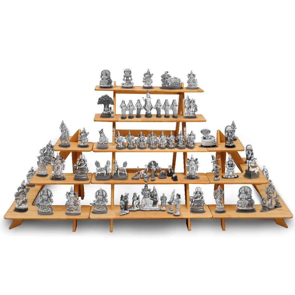 SOLVD-IN-BOX 5 Steps Navarathri Golu Stand 3 Step Corner Kolu Padi Mini Navrathri Rack Side Angle Removable Slotted Display Rack Navratri Golu Padi Navaratri Kolu Stand Dismantlable(Combo of 3 Stands) (B09ZJ91WF2) Amazon Price History, Amazon Price Tracker