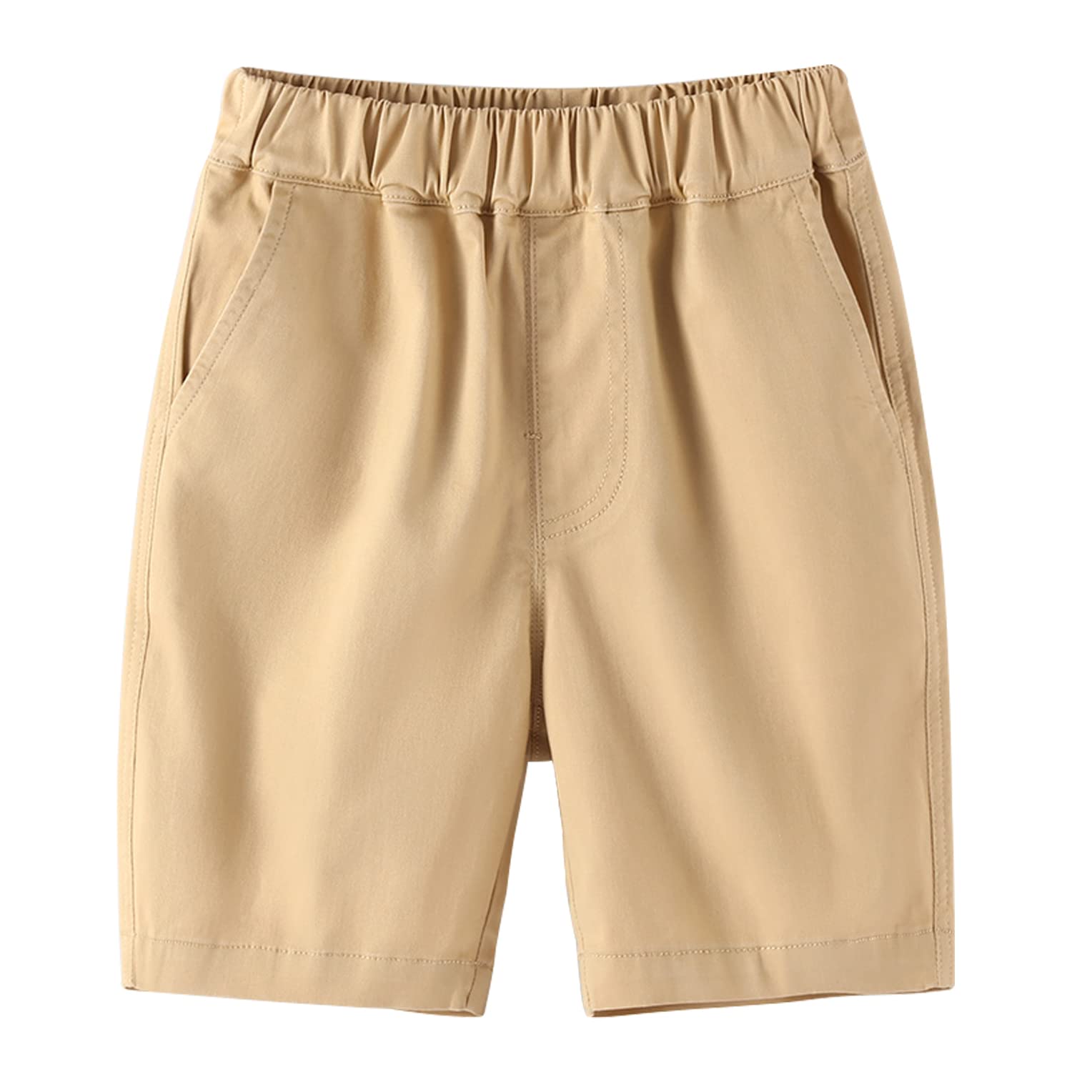 BINIDUCKLING Short d'été à taille élastique pour garçon - Uniformes scolaires - Pour 4 à 16 ans