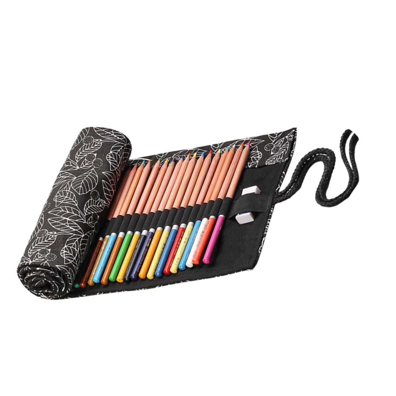 STOBOK 3stücke Praktisches Fächer Canvas Stifte-rollmäppchen Großer Stauraum Für Reisen Zeichnen Und Malen Tragbar Und Elegant Mit Schönem Muster Schwarze