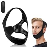 Chin Strap for Sleeping&comma;Comfortable Anti Snoring Devices&comma;Adjustable Breathable Chin Strap for CPAP Users for Men and Women&comma;Simple and Effective Snoring Solution - Black