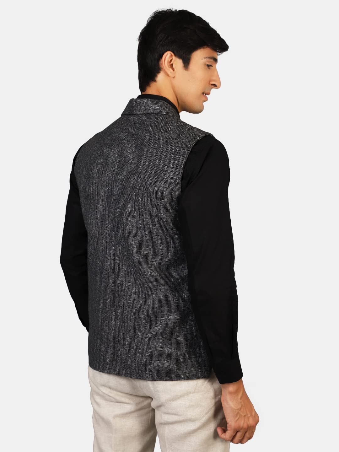 WINTAGE Men's: Tweed Grey Modi Nehru Jacket : 38/S - Image 3 thumbnail
