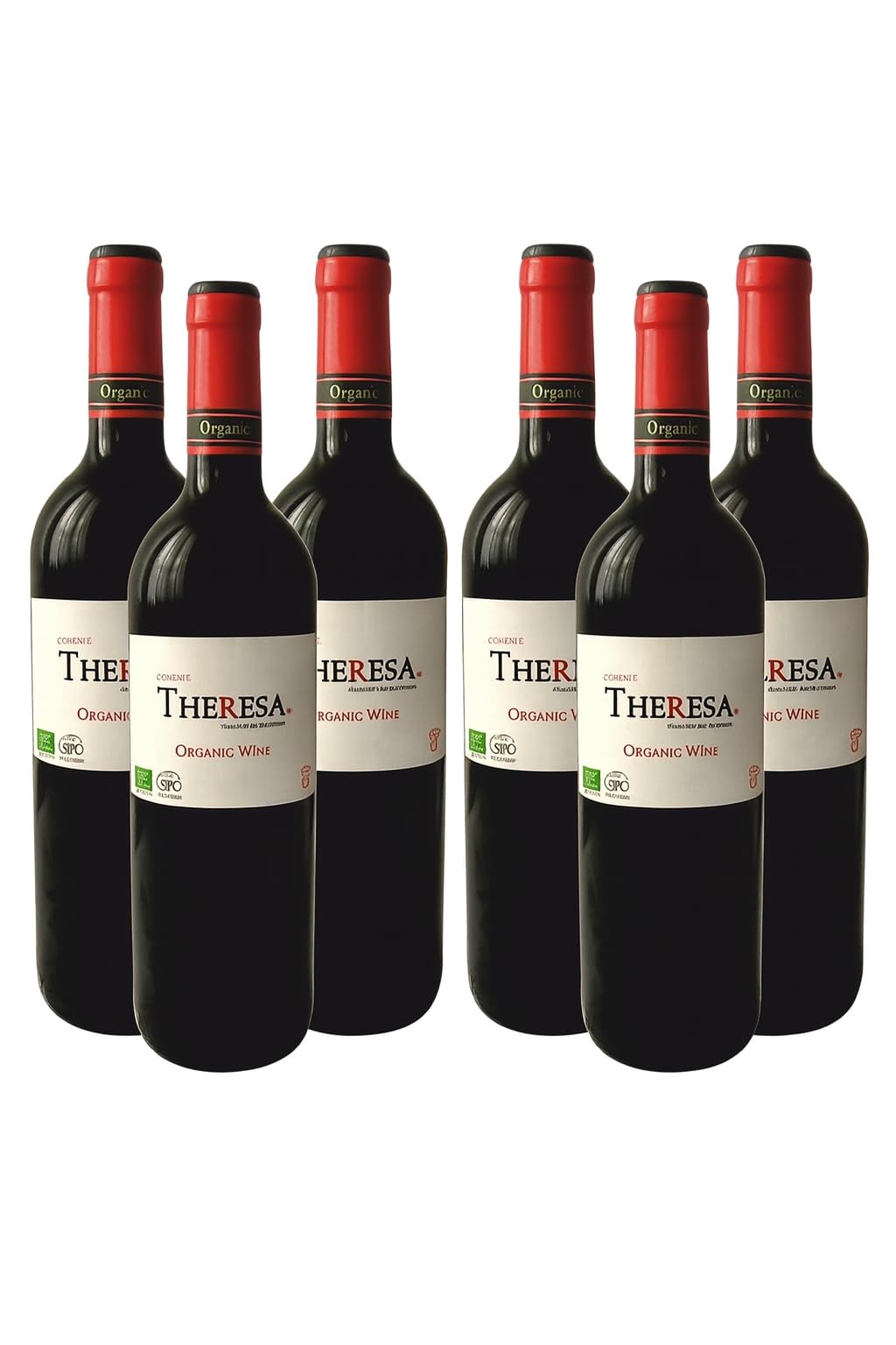 Pack 6x Vino Tinto Eco Sin Sulfitos 750ml | Theresa | Vino Ecológico Español | Botellas de Vidrio
