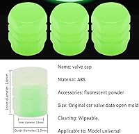 Vista 4 de Tapones universales fluorescentes para válvulas de neumáticos de automóvil, 4 piezas, tapas de válvula de neumático que brillan en la oscuridad