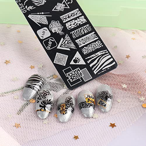 Jmeowio 6 Pcs Nail Art Stamping Plates thumb #8