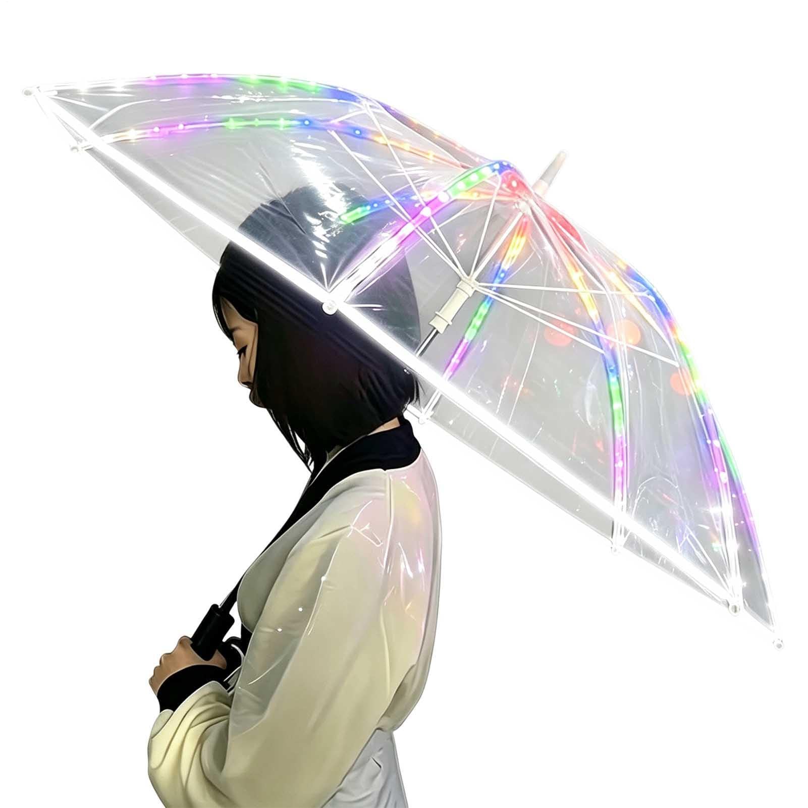 Paraguas LED Herramienta De Para Paseos Nocturnos | Paraguas De Lluvia Iluminado Para Hombres Mujeres Adultos Adolescentes Chicas Halloween Disfraz Escenario Actuación