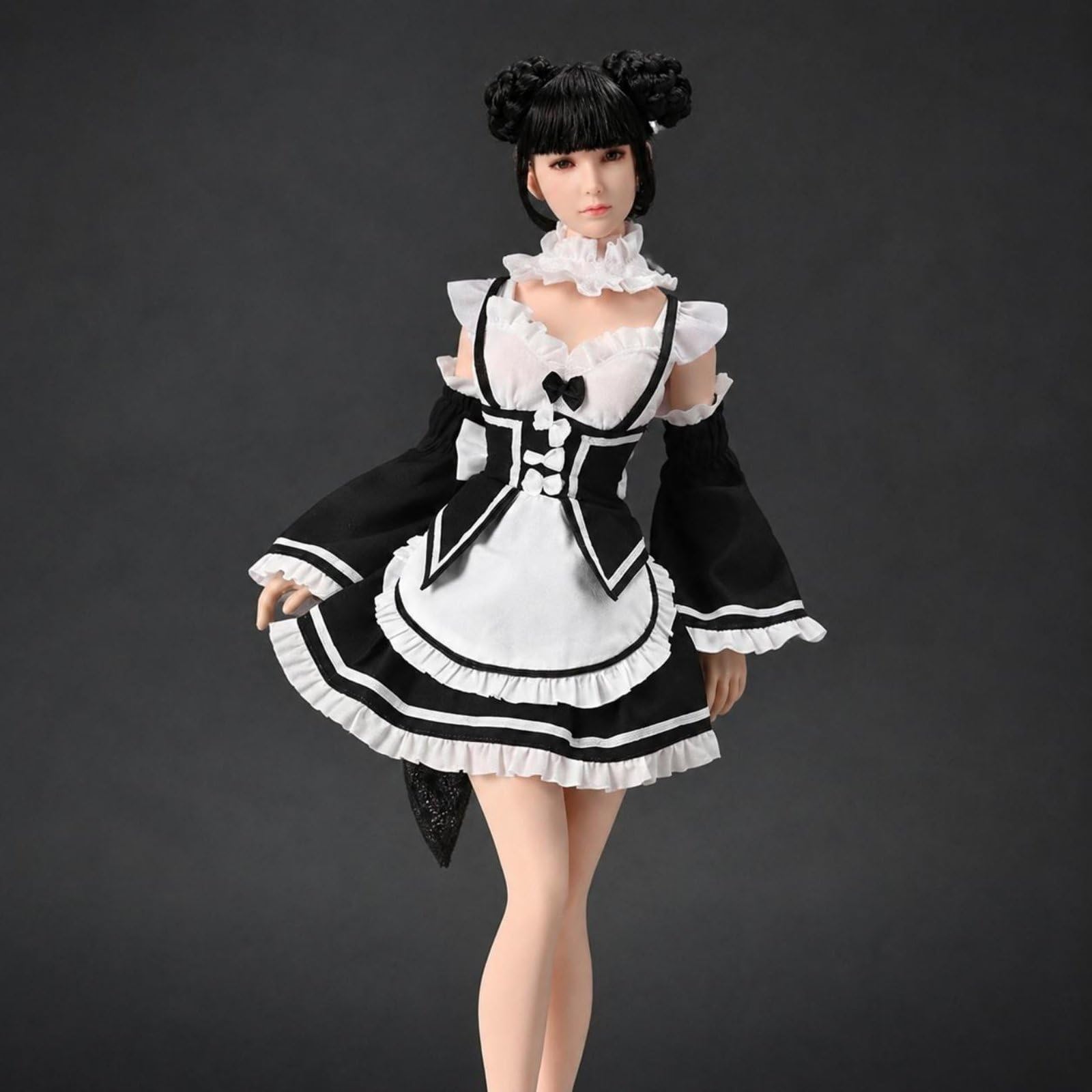 Puppenkostüm Kleid für 1/6 Figuren mit Klassischem -Stil Und Gestuften Rüschen Puppenoutfit Zubehör Passend für Sammler Puppensammlung Fotoarrangement