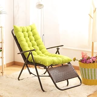 KTOL Cojín para Sillas Respaldo Alto, Aire Libre Sillas De Jardín Cojines para Tumbona Terraza Sillón Mecedora Respaldos Cojín Algodón De Perlas Interior Aire Libre-Verde 125x48x8cm