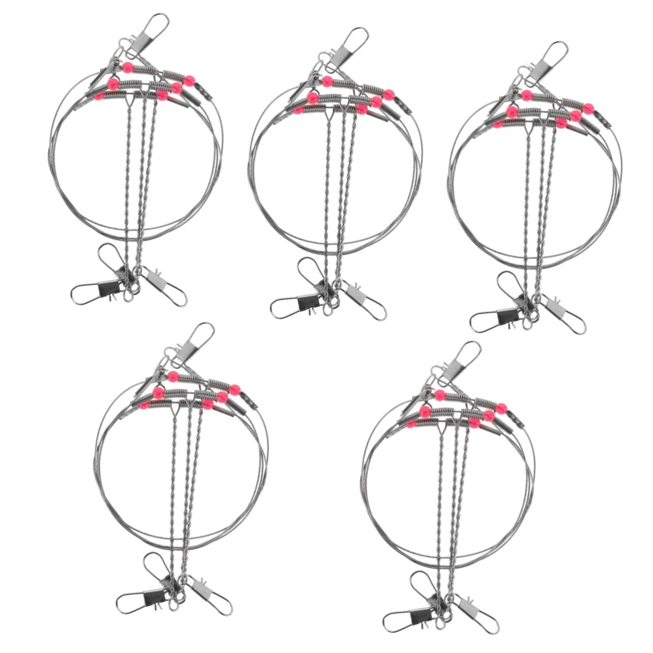 BESPORTBLE 5 Sets Stainless Steel Wire Leaders for Fishing Strong Lure Wire Trace Rigs Set Sea Fishing Tackle