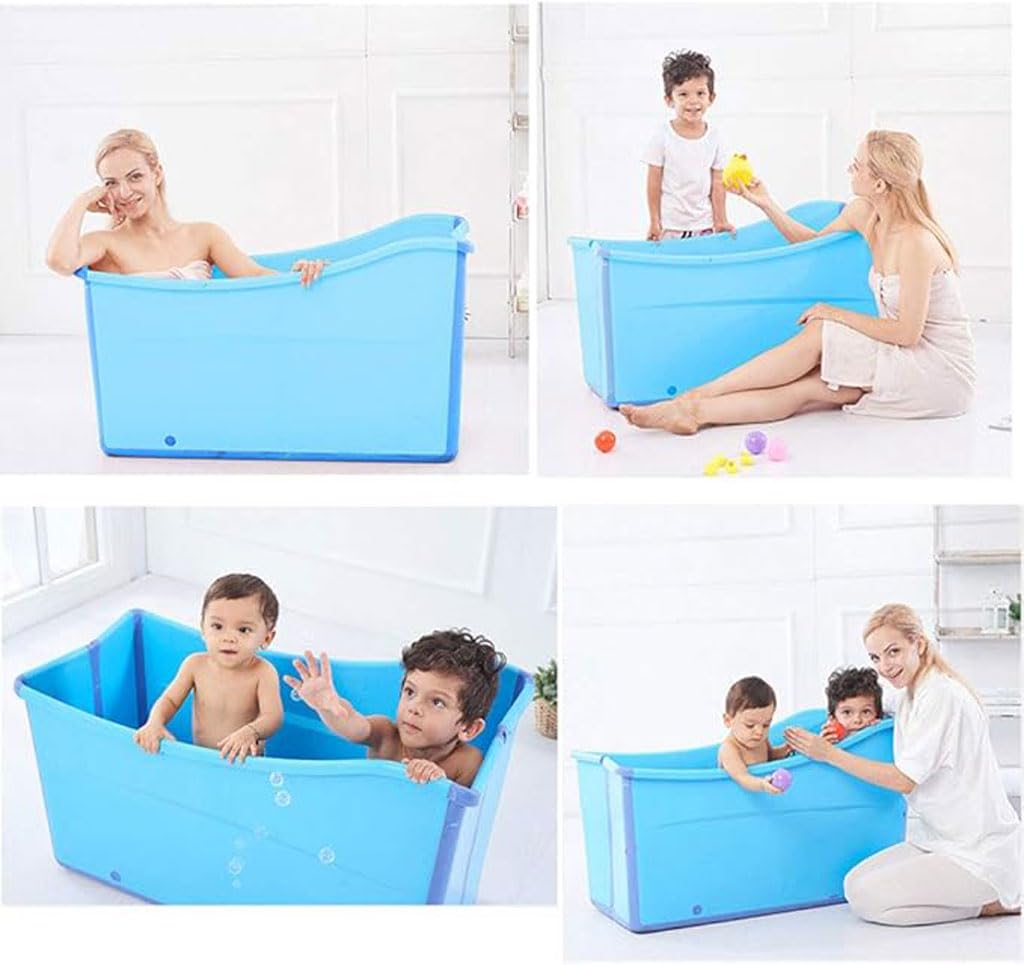 Bañera De Agua Móvil, Bañera Plegable Independiente, Bañera Plegable, Sauna para Adultos, Cubo Rectangular, Duradero Y Fácil De Almacenar(Color:Azul)