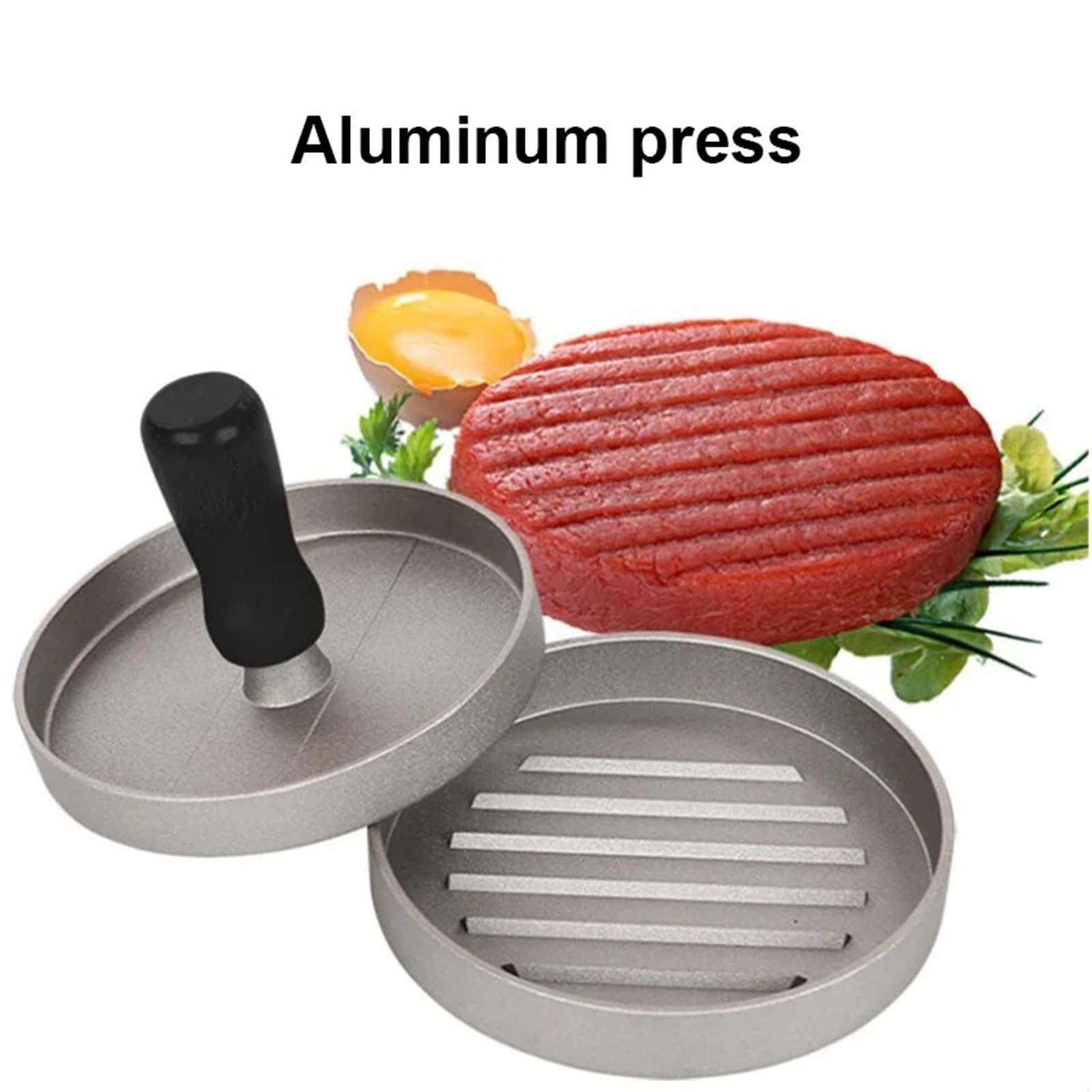 Pressa per Hamburger Macchina for Hamburger, tortino in Alluminio for Barbecue di Carne Manzo Fai da Te | Carta for stampi, pressa for hamburger antiaderente, accessori da cucina(Red)
