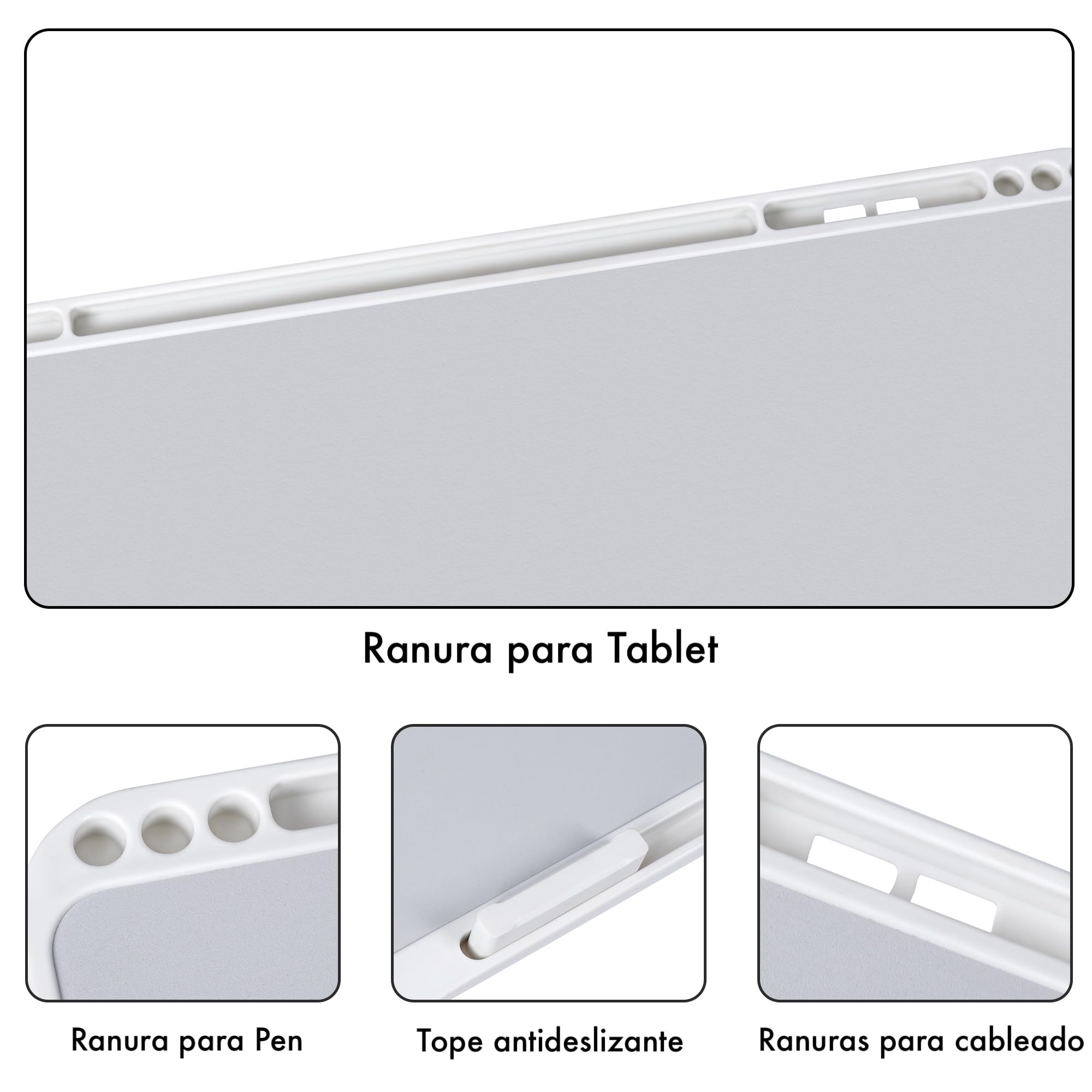 Mesa Auxiliar Plegable 60x40cm para Ordenador Regulable en Altura