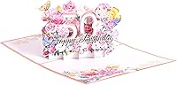 Vista 3 de Tarjeta emergente de cumpleaños número 50, tarjeta feliz cumpleaños número 50 para ella, para mujeres, esposa, regalo de 50 cumpleaños para hermana