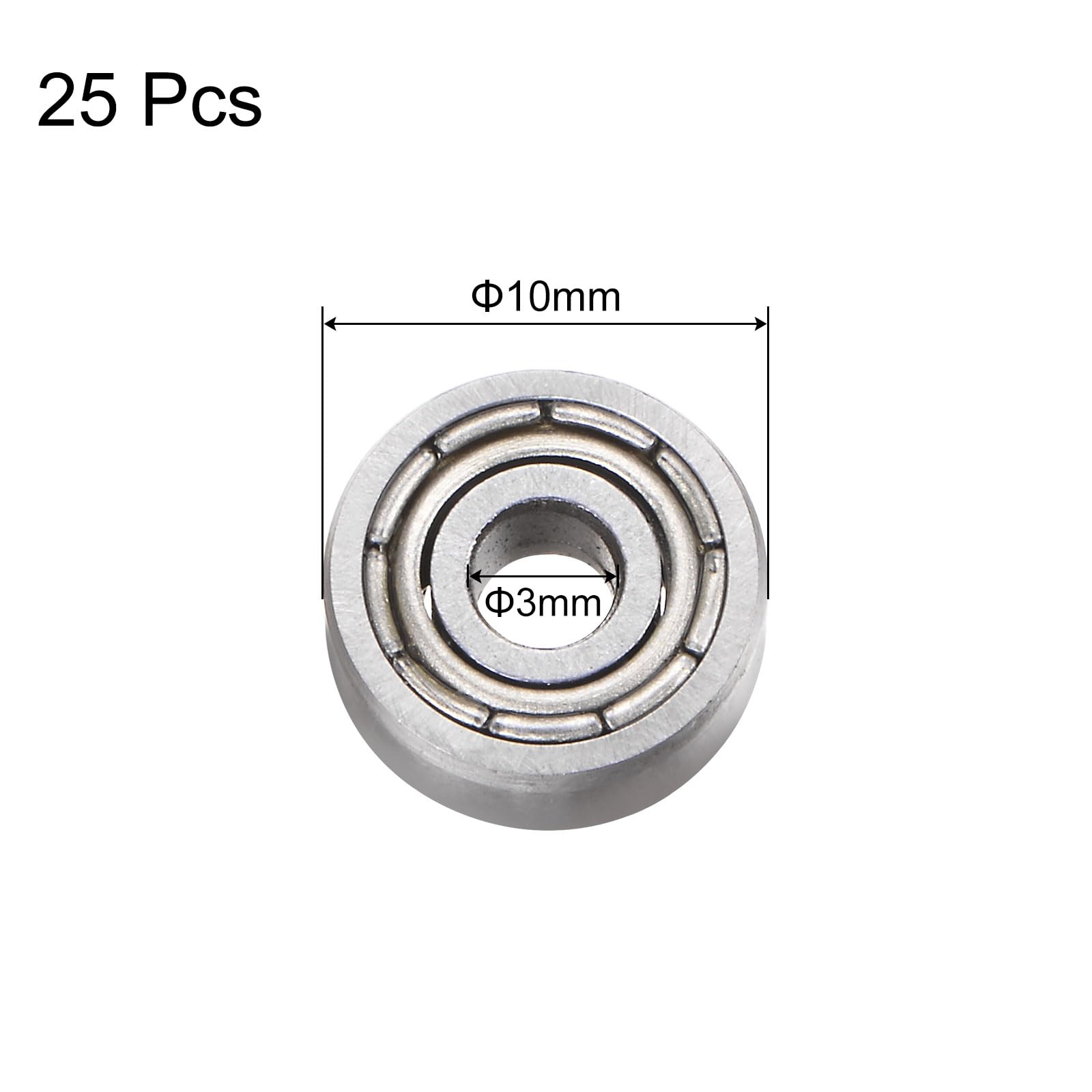 QUARKZMAN 25 szt. 623ZZ głębokie rowki łożysko kulkowe 3 mm otwór 10 mm AD 4 mm grubsze węgielki stal materiałowa podwójnie ekranowane łożyska ABEC3 Z1 do silników