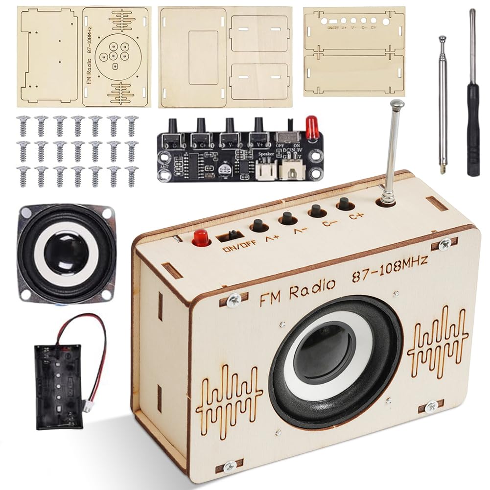 Kit Radio FM Fai Da Te 87-108 MHz | Saldatura Educativa Con 2 Alimentazioni (USB/batteria) | EK1989 Per Principianti