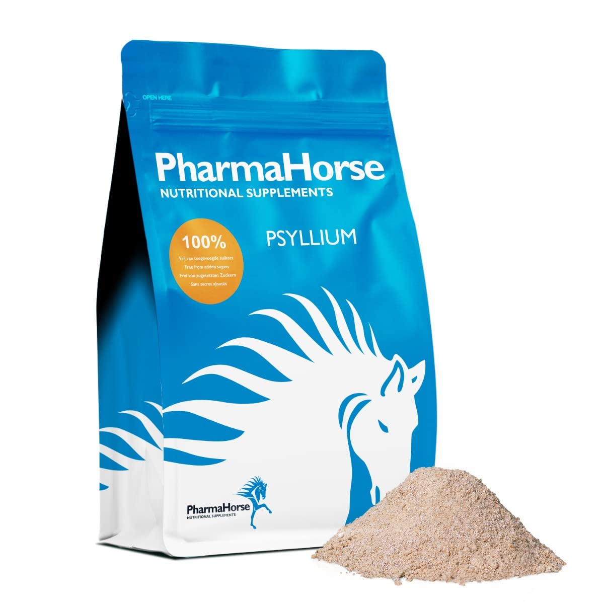 PharmaHorse Psyllium | Fonction intestinal du Cheval | Pour Chevaux qui vivent Dans un environnement Avec du Sable | Sans sucres ajoutés et Sans éléments dopants | 700 grammes