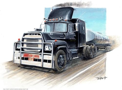 Miniatura 3 de Póster de goma firmado de CONVOY con diseño de pato Mack Truck de la película, arte de pared de impresión vintage de 11 x 14 pulgadas, retro, para