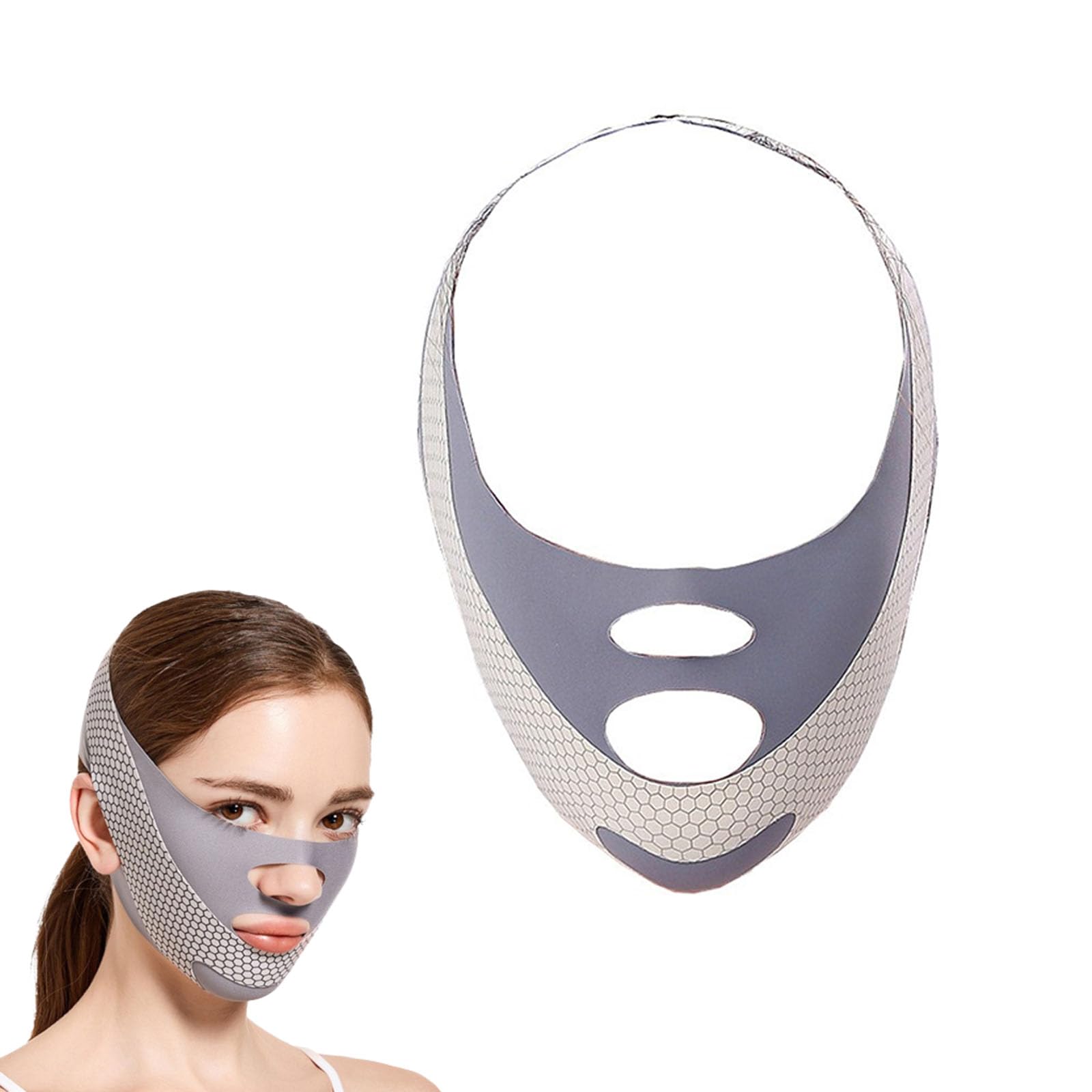 Beavorty Face Mask for Double Chin Reduction Face Sculpting Tool with Massage Function for Tightening and Lifting Facial Contours Unisex Jaw Lifting for All Skin Types